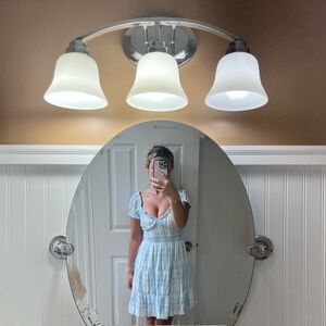 Princess Polly~ light blue plaid babydoll dress